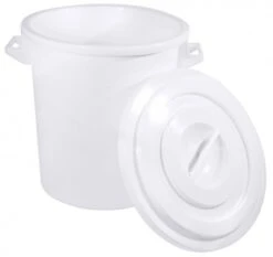 2x Kunststofftonne Aus Weißem Hochdichtem Polyethylen, Temperaturbeständig Von -30C Bis
