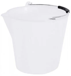 2x Contacto Kunststoffeimer, Weiß, Polyethylen, Mit Ausguss, Volumen: 15 L, Durchmesser: 30 Cm, Höhe: 31 Cm